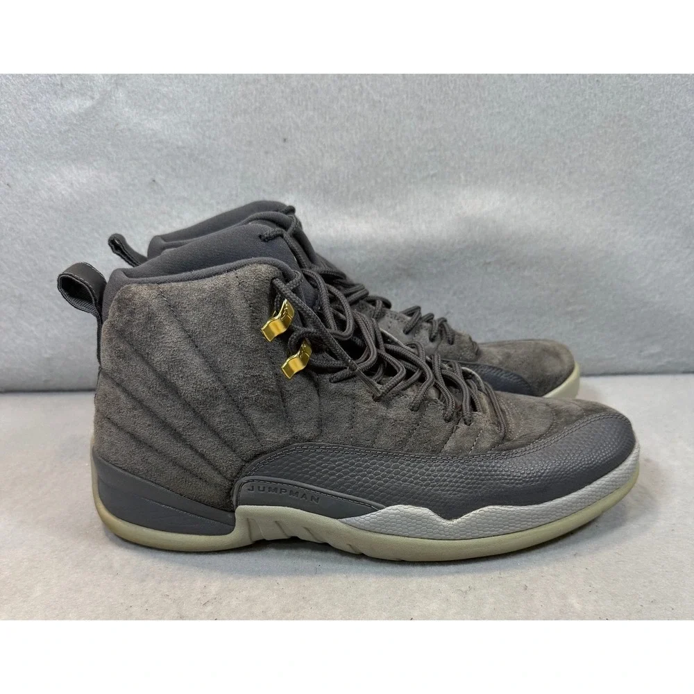 Air Jordan 12 Retro Dark Grey‎ Suede Mens Basketball Shoes 130690-005 Size 11